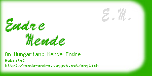 endre mende business card